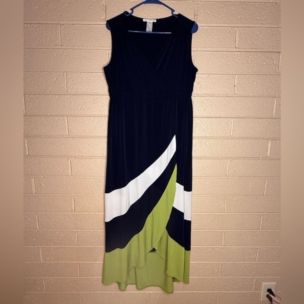 Studio One Black and Green High Low Dress